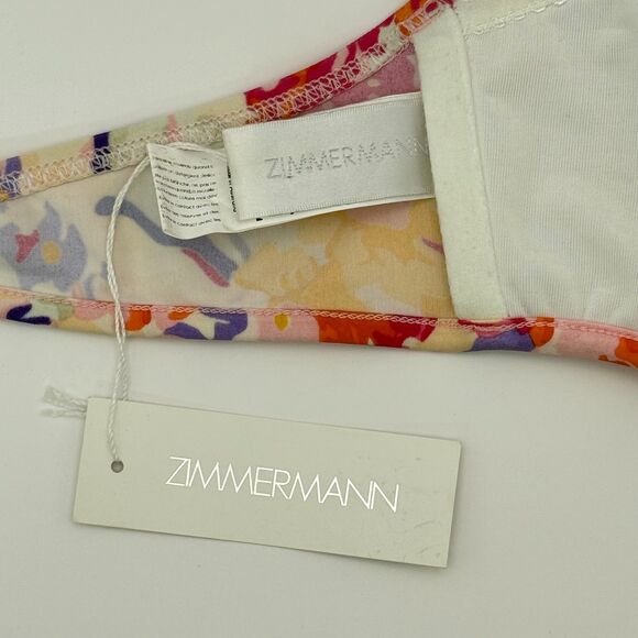 NWT Zimmermann Chelsea Tarzan One Shoulder Floral Bikini - Top 6 Bottoms 10 - Picture 6 of 12